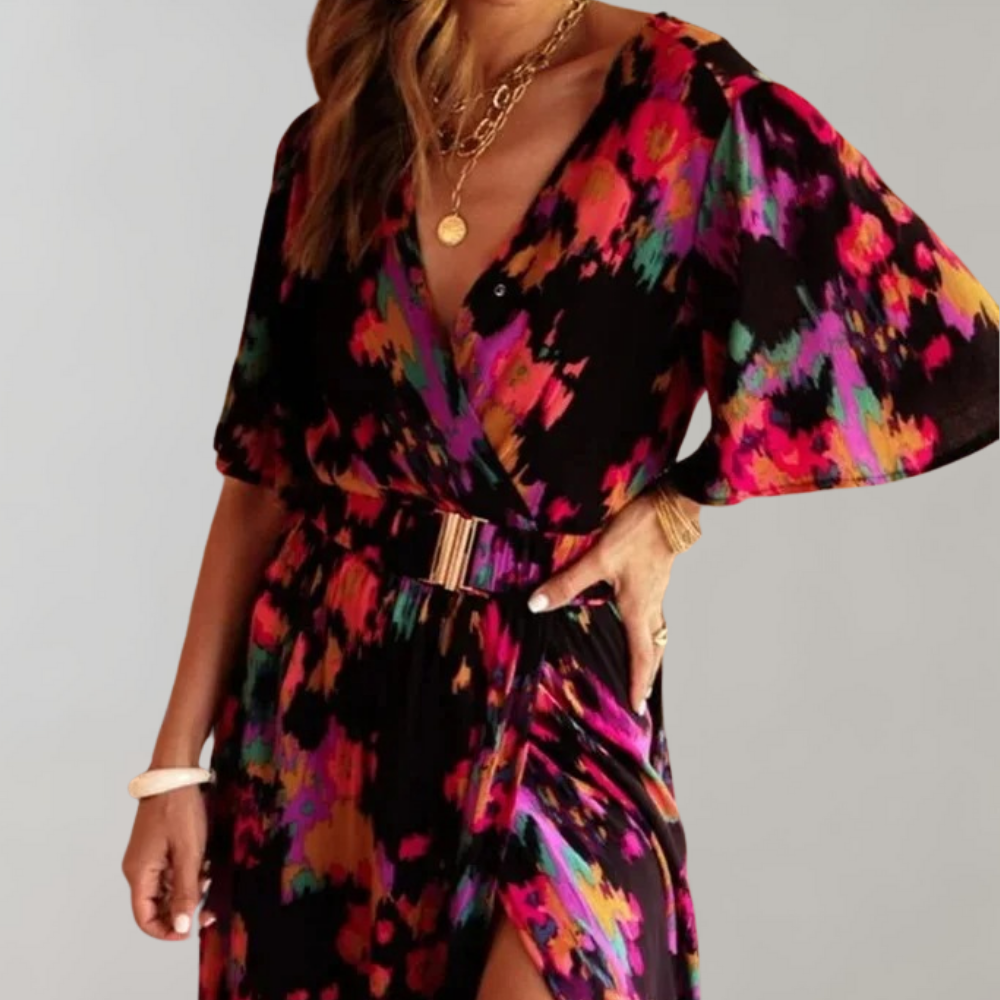 Maxi Jurk Zomerse Wikkeljurk Vrouwelijk Design