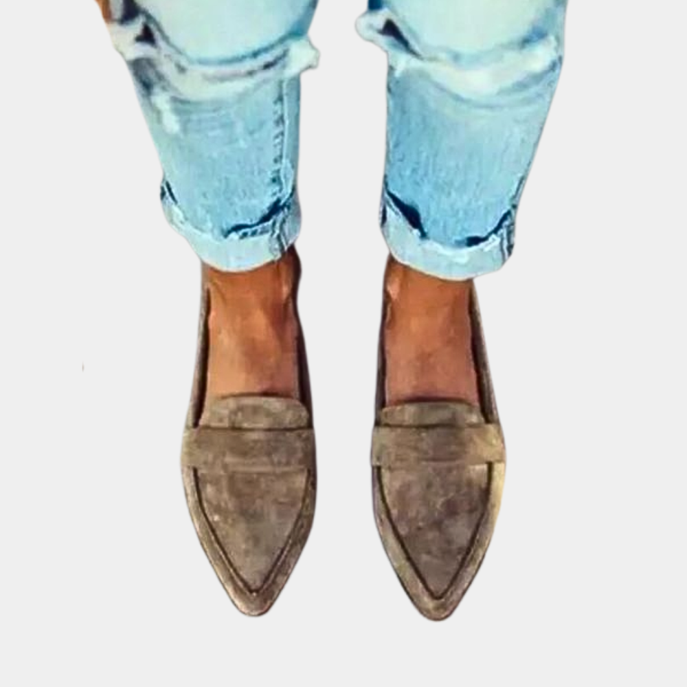 Dames Instappers Suède Leren Look