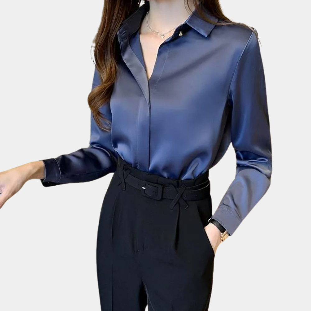 Dames Blouse van Satijn Zacht en Elegant - Mode Vibes