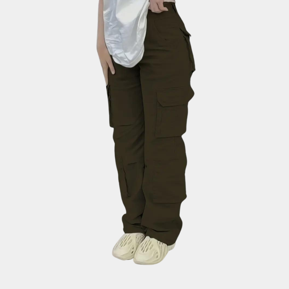 Dames Cargobroek High Waist Zwart Comfortabel - Mode Vibes