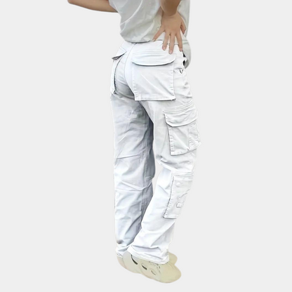 Dames Cargobroek High Waist Zwart Comfortabel
