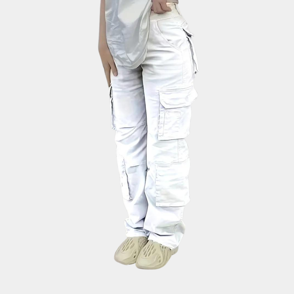 Dames Cargobroek High Waist Zwart Comfortabel