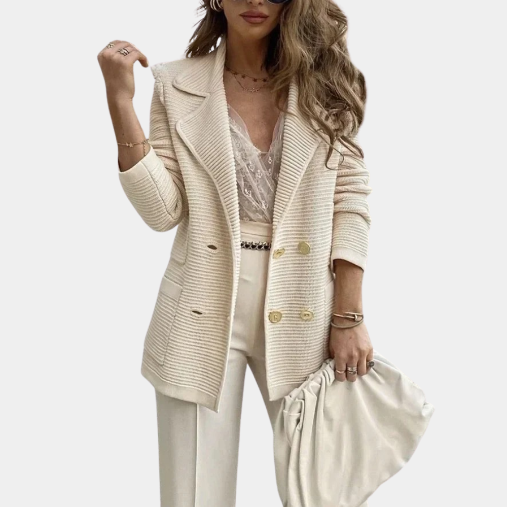 Dames Gebreide Blazer Pamela Stijlvol Warm - Mode Vibes