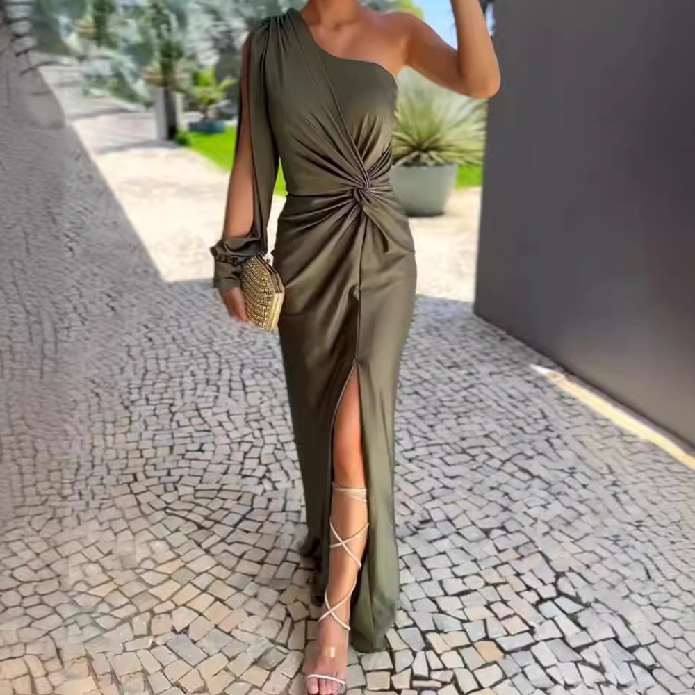 Elegante EenSchouder Avondjurk voor Vrouw - Mode Vibes