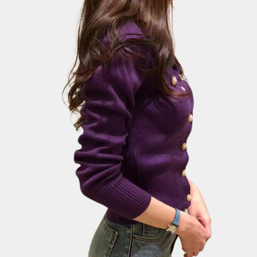 Damescardigan Gebreid Klassiek met Knoopsluiting