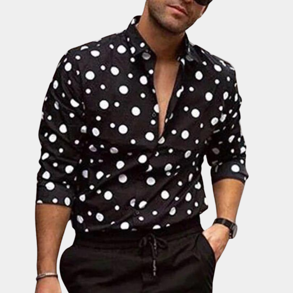 Herenoverhemd Polka Dot Stijlvol en Trendy - Mode Vibes