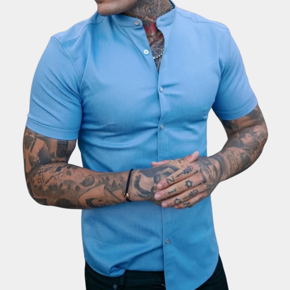 Herenoverhemd Korte Mouwen Zomer Modern Dante