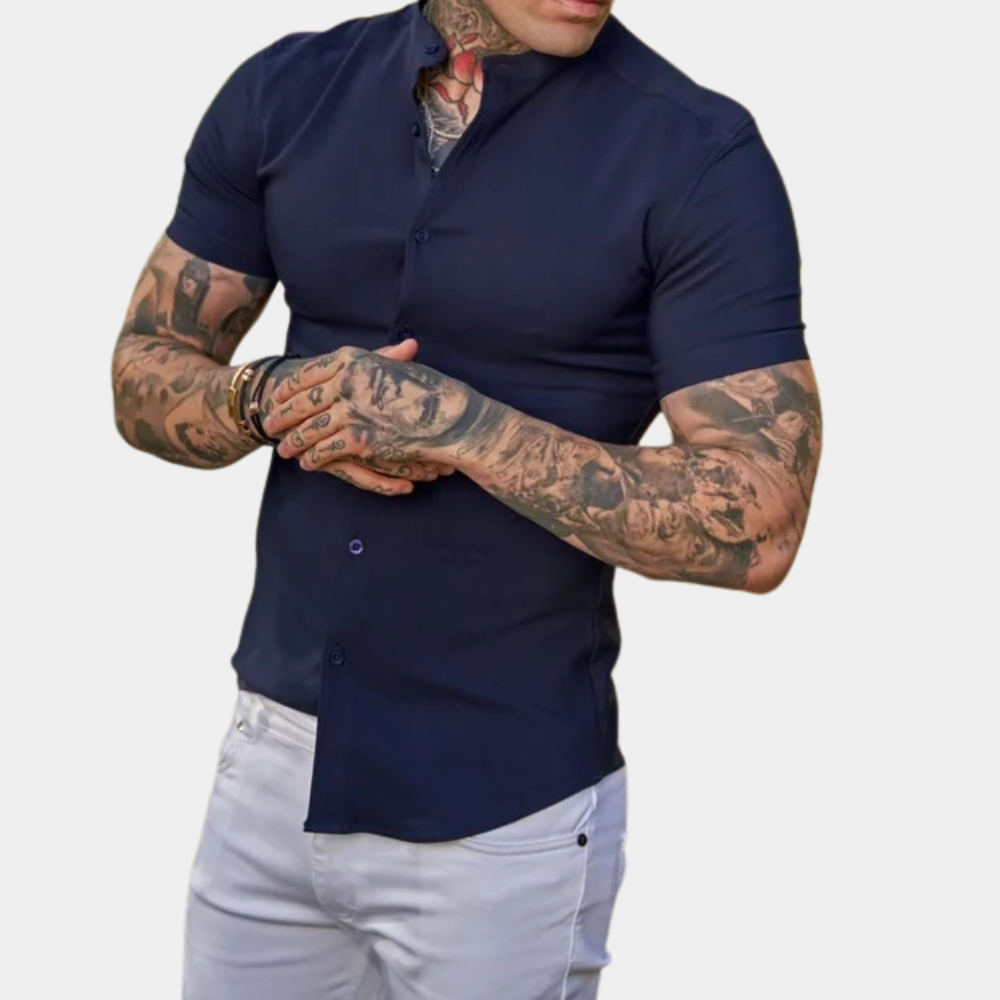 Herenoverhemd Korte Mouwen Zomer Modern Dante