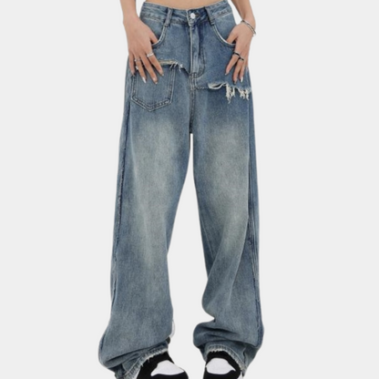 Dames Baggy Jeans Loose Fit Zomerbroek