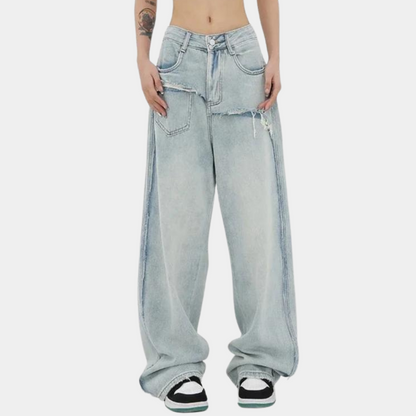 Dames Baggy Jeans Loose Fit Zomerbroek - Mode Vibes