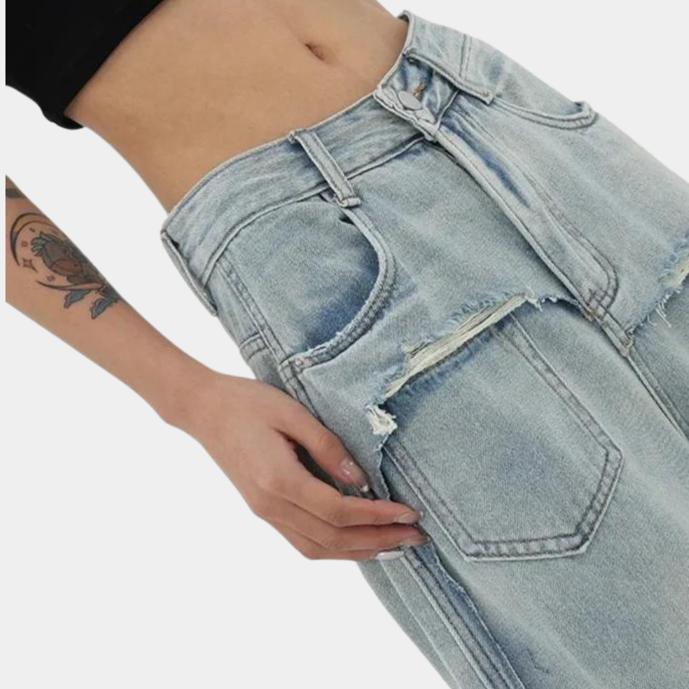 Dames Baggy Jeans Loose Fit Zomerbroek