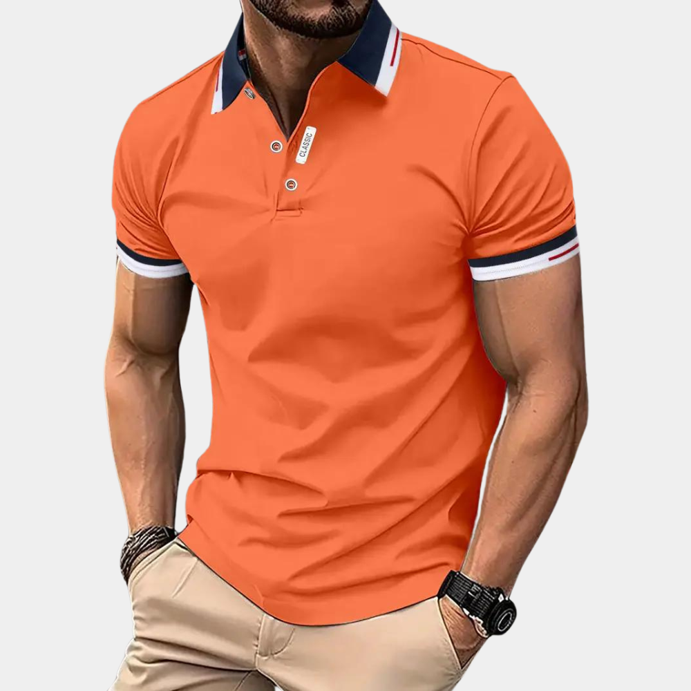 Mannen Polo Shirt Oranje Katoen Stijlvol - Mode Vibes