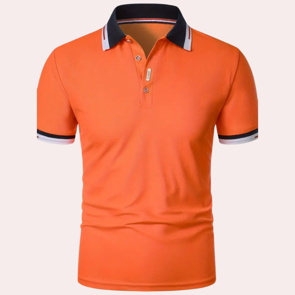 Mannen Polo Shirt Oranje Katoen Stijlvol