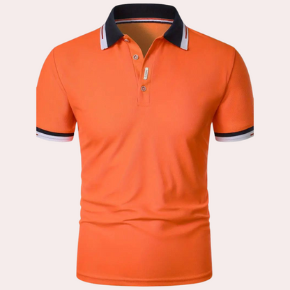 Mannen Polo Shirt Oranje Katoen Stijlvol
