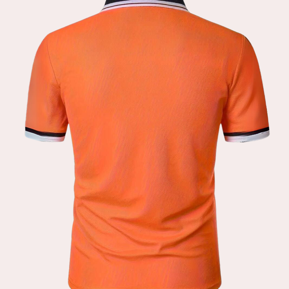 Mannen Polo Shirt Oranje Katoen Stijlvol