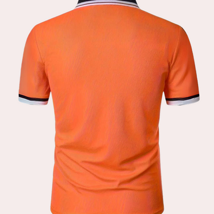 Mannen Polo Shirt Oranje Katoen Stijlvol