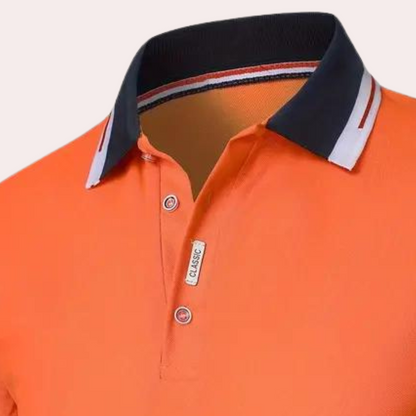 Mannen Polo Shirt Oranje Katoen Stijlvol