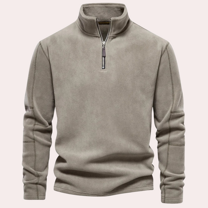 Heren sweater met halve rits – Losse pasvorm en opstaande kraag