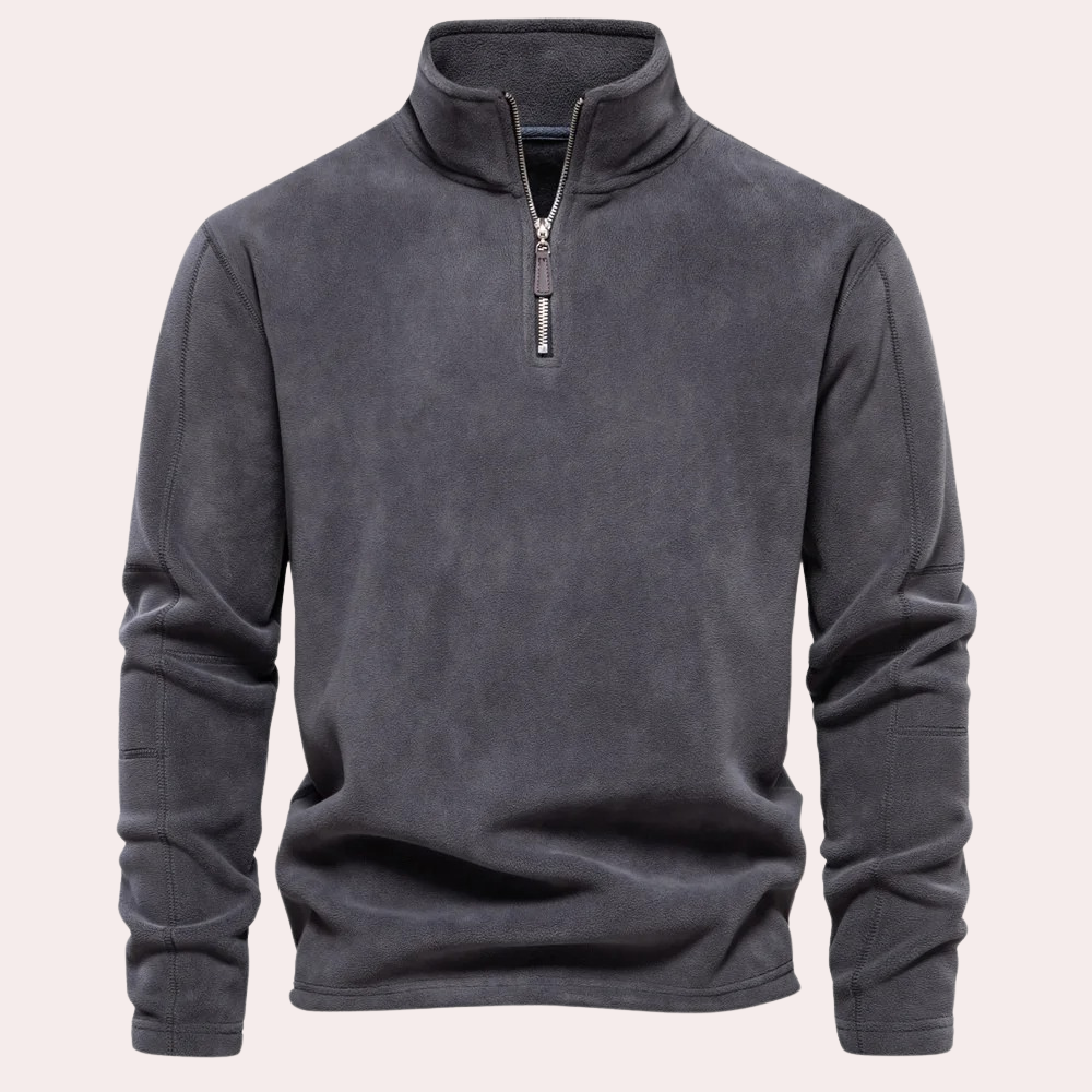 Heren sweater met halve rits – Losse pasvorm en opstaande kraag
