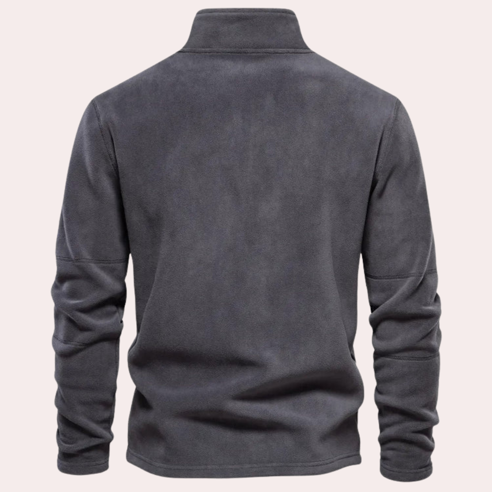 Heren sweater met halve rits – Losse pasvorm en opstaande kraag