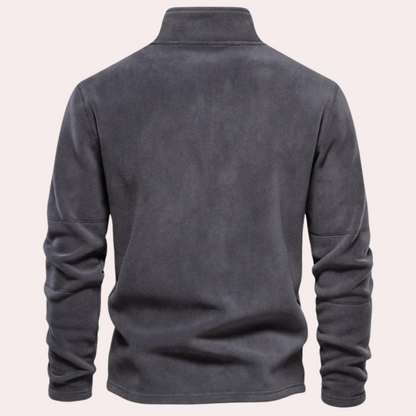 Heren sweater met halve rits – Losse pasvorm en opstaande kraag