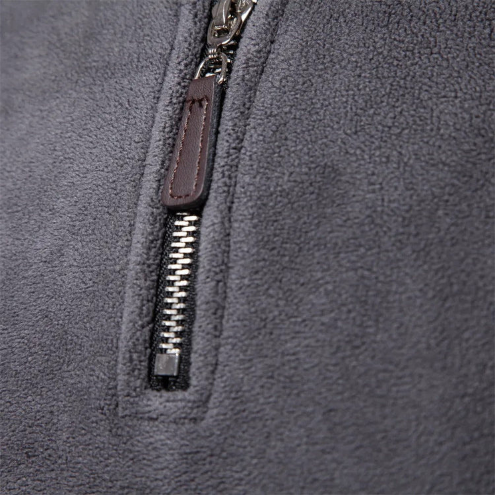 Heren sweater met halve rits – Losse pasvorm en opstaande kraag