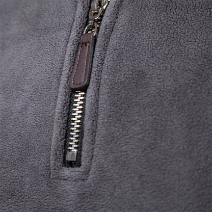 Heren sweater met halve rits – Losse pasvorm en opstaande kraag