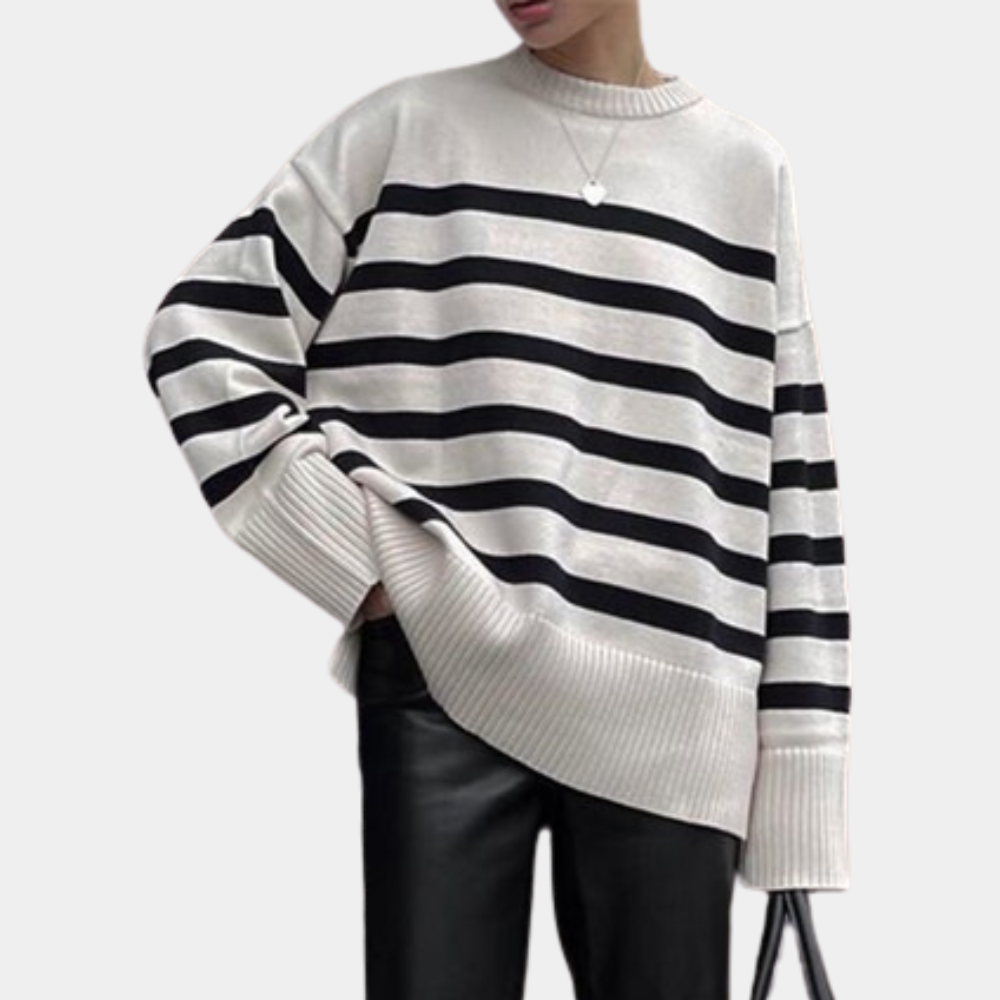 Dames Sweater Oversized Gestreept Modieus Winter - Mode Vibes
