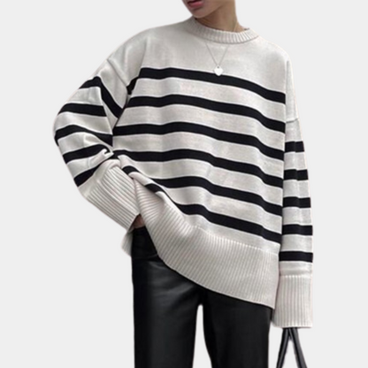 Dames Sweater Oversized Gestreept Modieus Winter - Mode Vibes