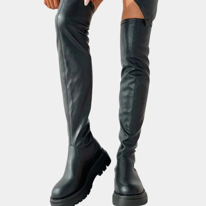 Overknee Laars Chic Zwart Hoge Hak