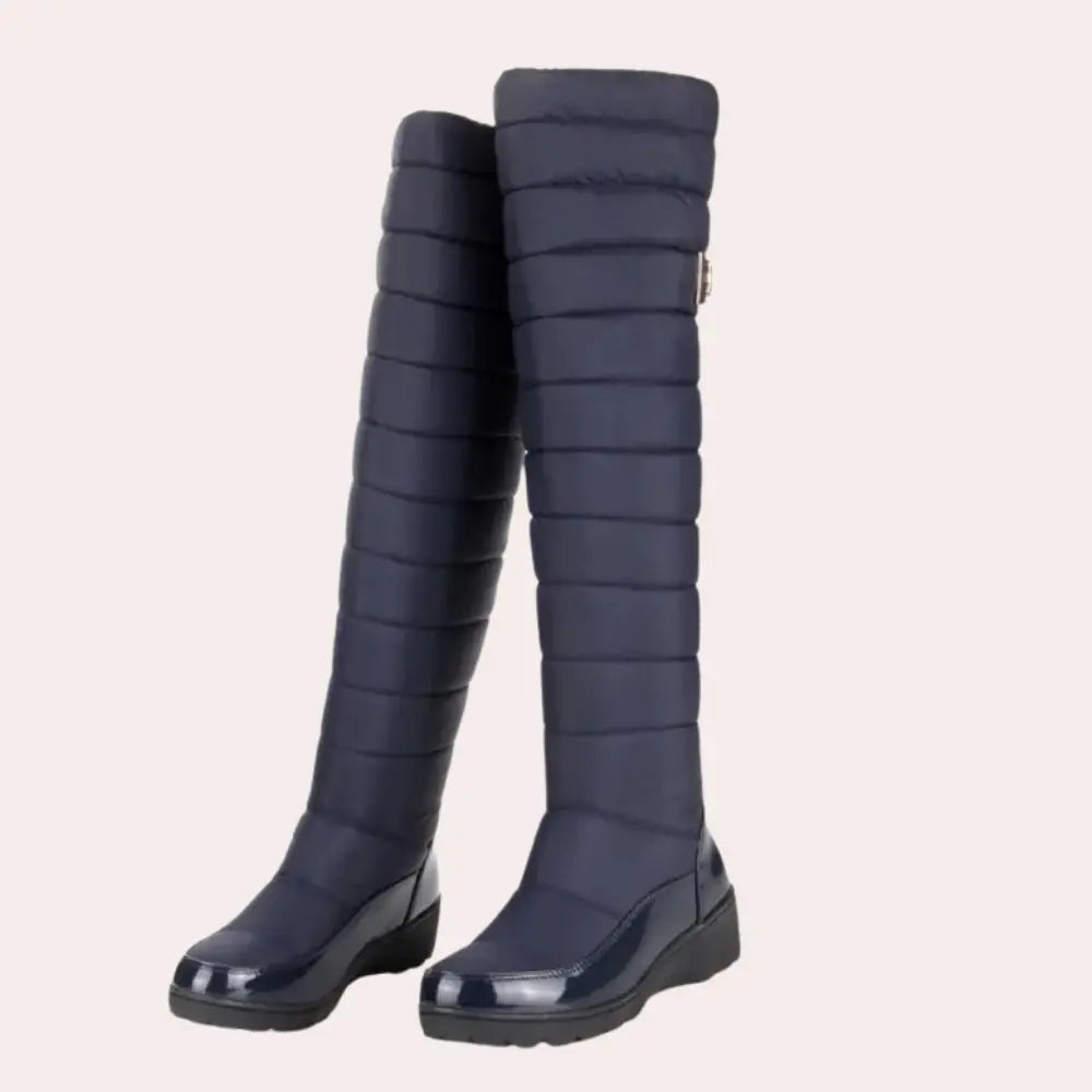 Overknee Laarsjes Warm Chique Leer Zwart
