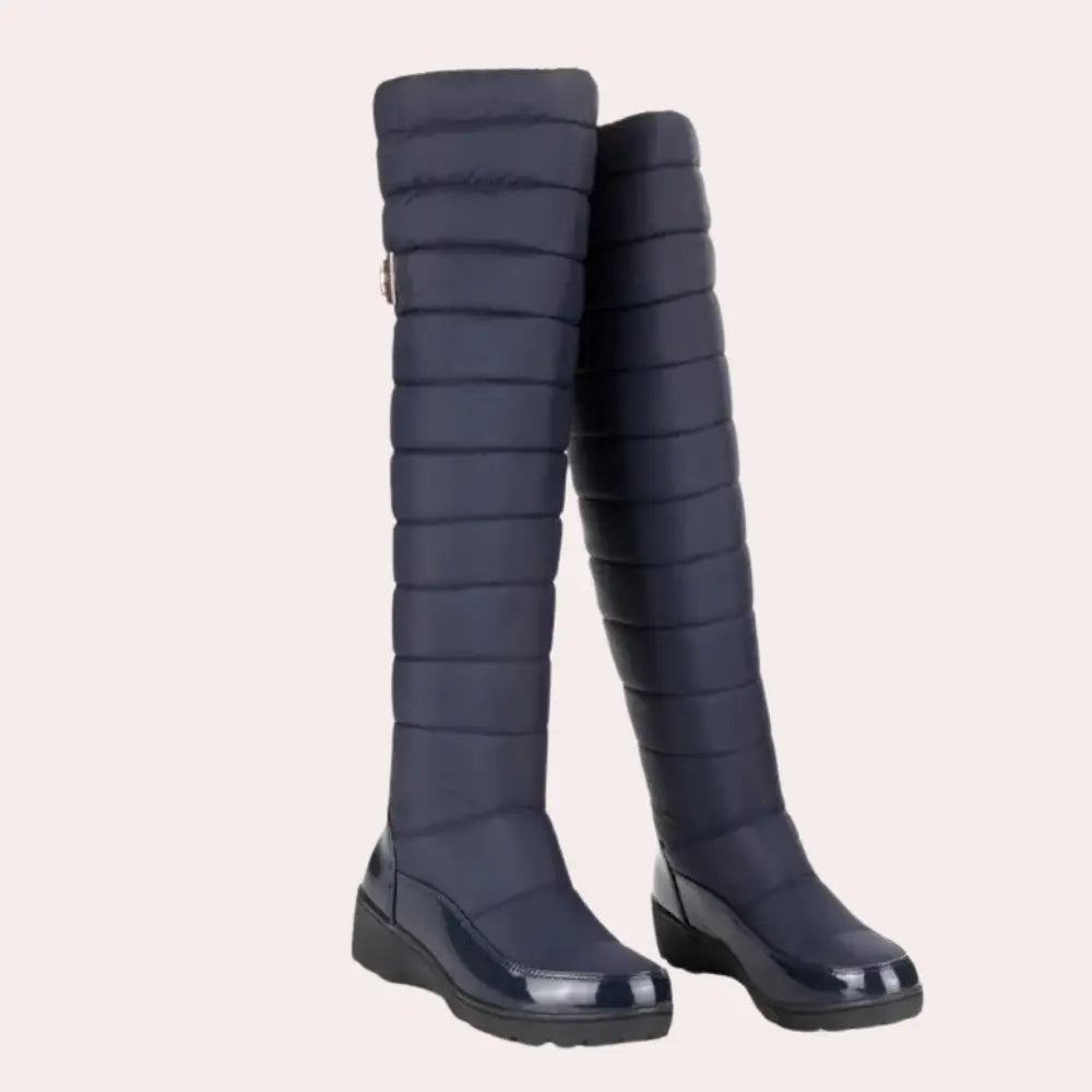Overknee Laarsjes Warm Chique Leer Zwart