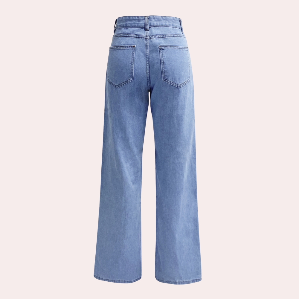 Hoge Taille Jeans Dames Wijde Pijpen Denim