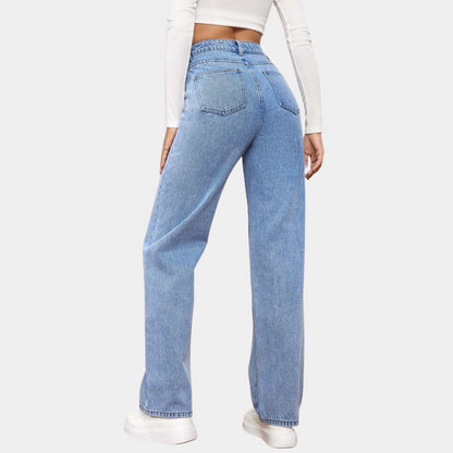 Dames Wide Leg Jeans Comfortabel Zomer Model