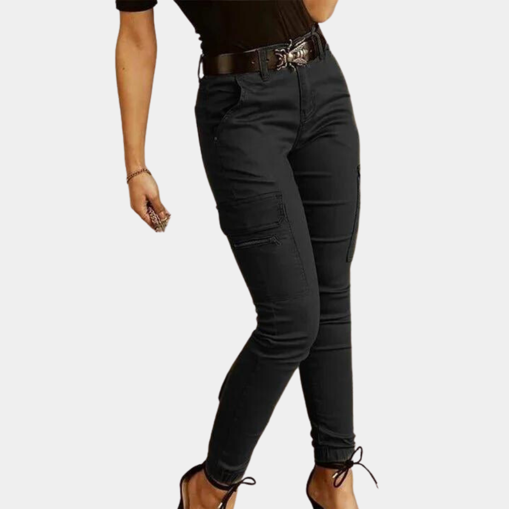 Dames Cargo Broek Slim Fit Stretch Stof - Mode Vibes