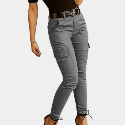 Dames Cargo Broek Slim Fit Stretch Stof