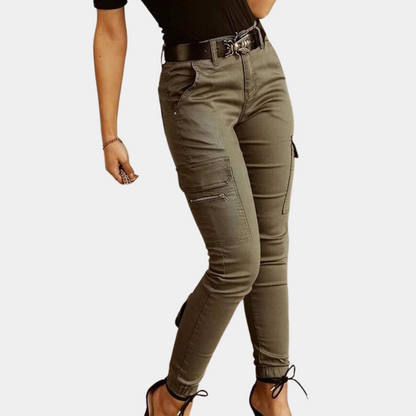 Dames Cargo Broek Slim Fit Stretch Stof