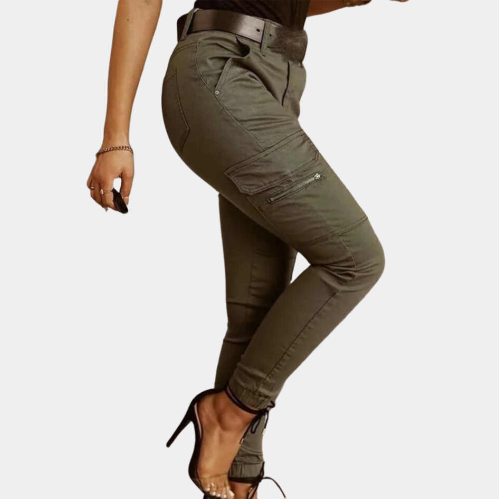 Dames Cargo Broek Slim Fit Stretch Stof