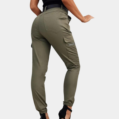 Dames Cargo Broek Slim Fit Stretch Stof
