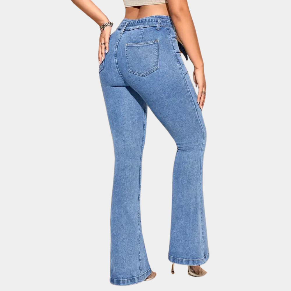 Dames Flared Jeans Wijd Been Hoge Kwaliteit