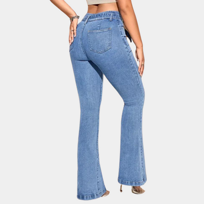 Dames Flared Jeans Wijd Been Hoge Kwaliteit