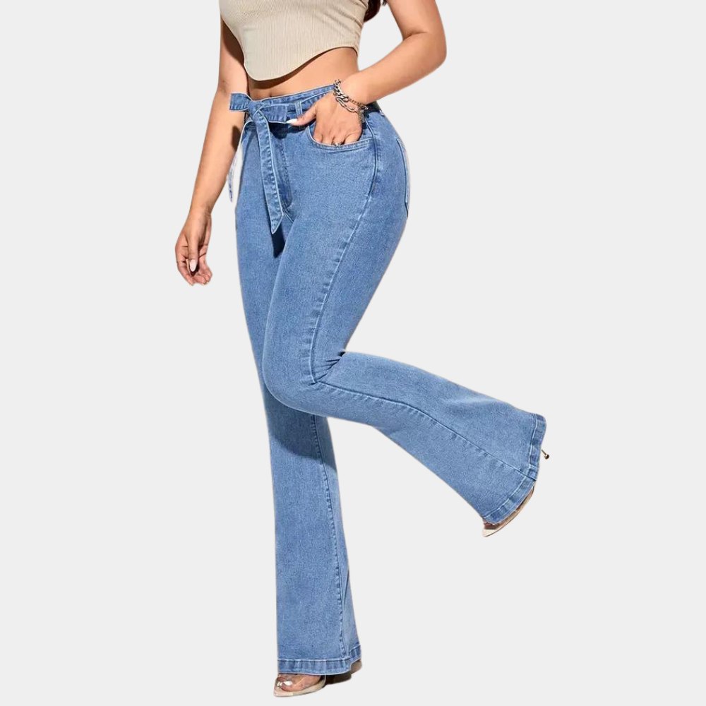Dames Flared Jeans Wijd Been Hoge Kwaliteit