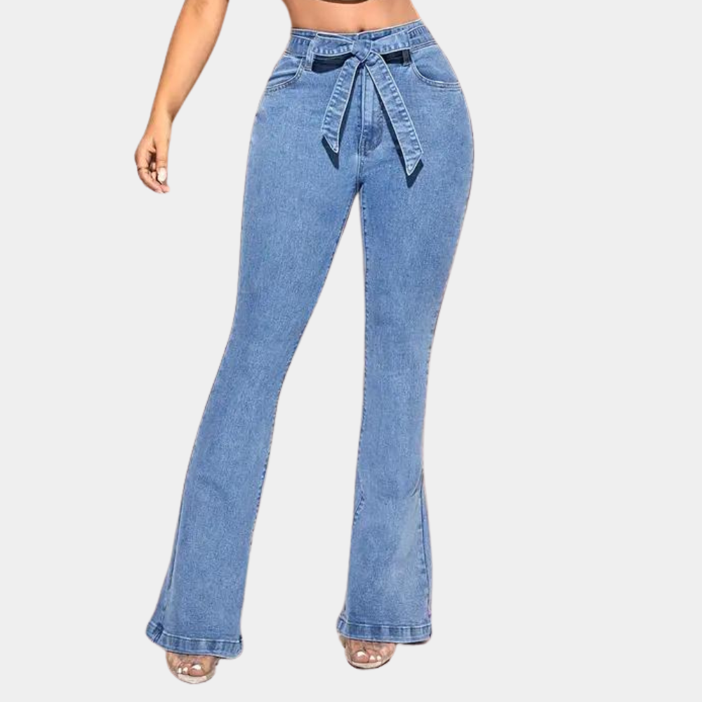 Dames Flared Jeans Wijd Been Hoge Kwaliteit
