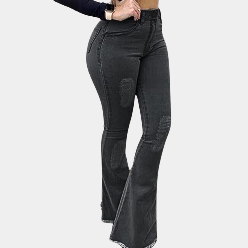 Dames Flared Jeans Wijd Been Stijlvolle Zomerbroek