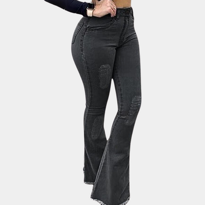 Dames Flared Jeans Wijd Been Stijlvolle Zomerbroek