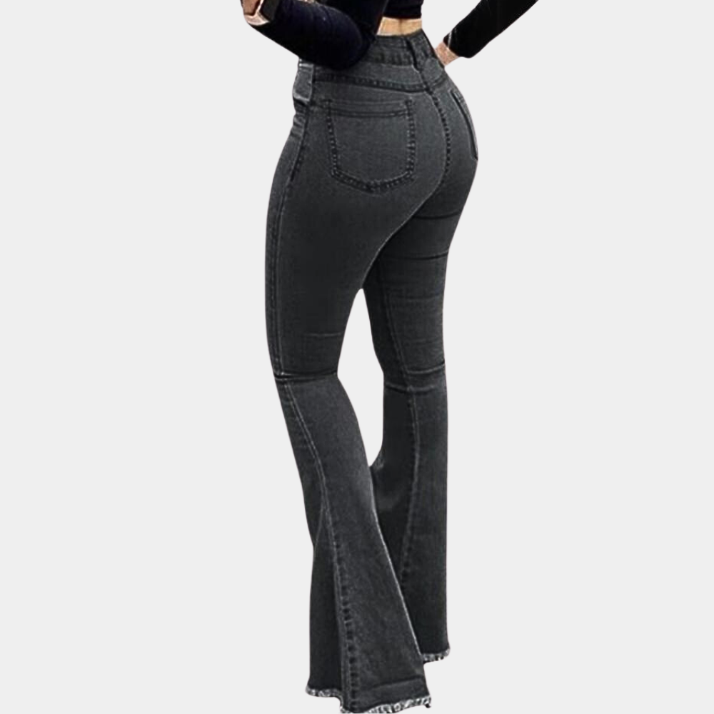 Dames Flared Jeans Wijd Been Stijlvolle Zomerbroek