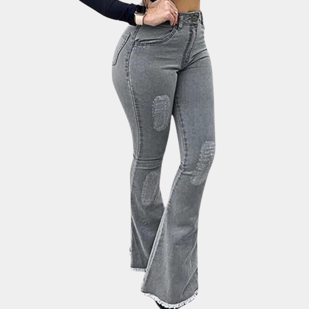 Dames Flared Jeans Wijd Been Stijlvolle Zomerbroek - Mode Vibes