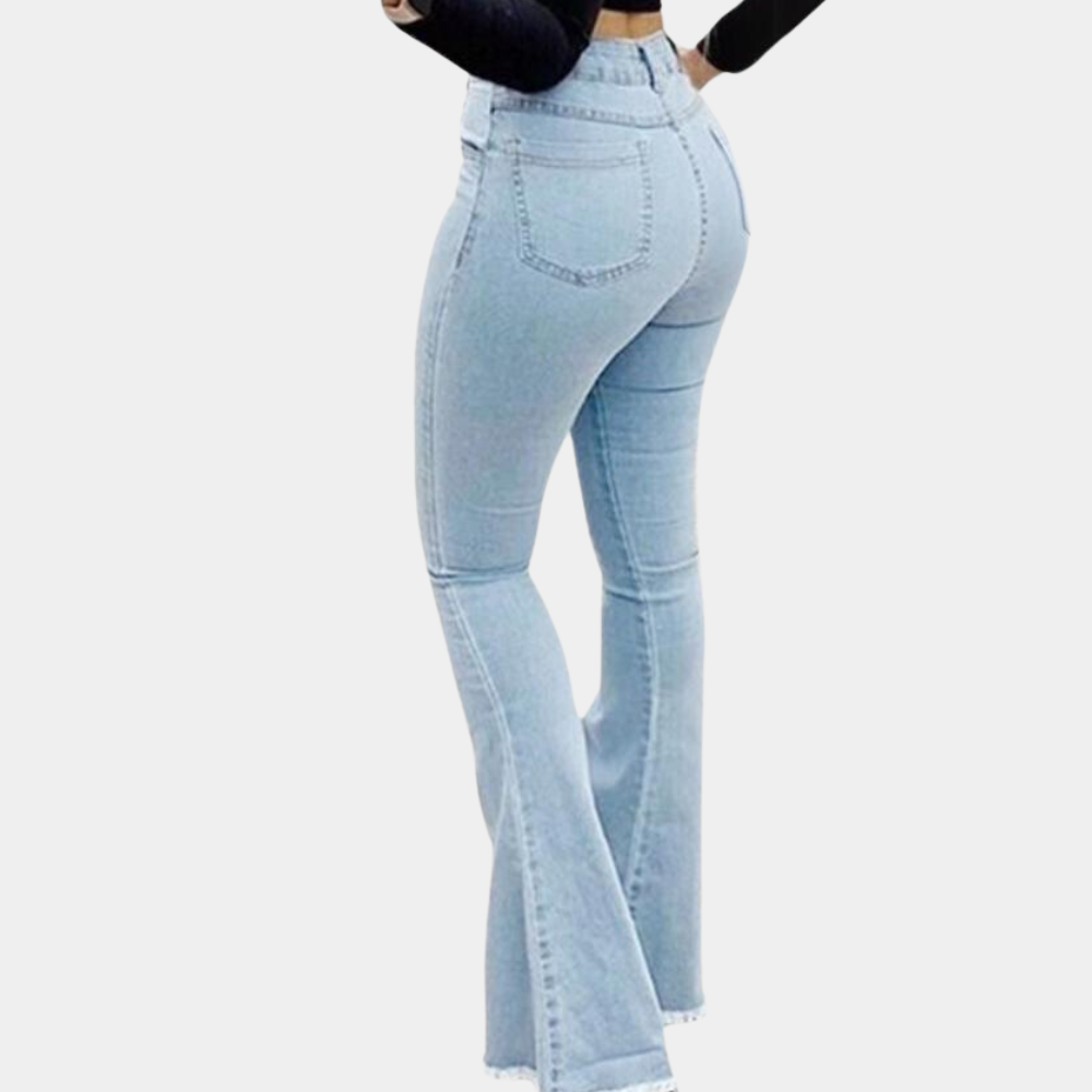 Dames Flared Jeans Wijd Been Stijlvolle Zomerbroek