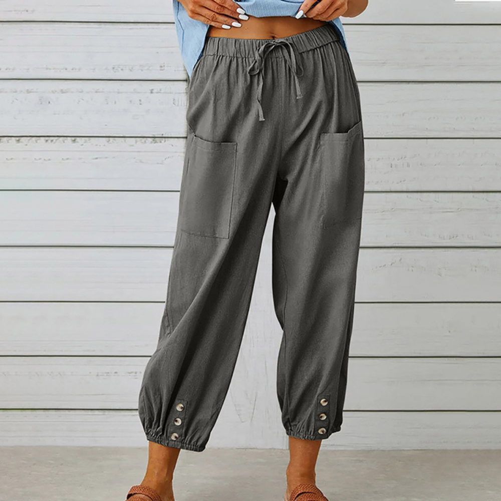 Dames Capri Broek Linnenlook Zomerjurkstijl