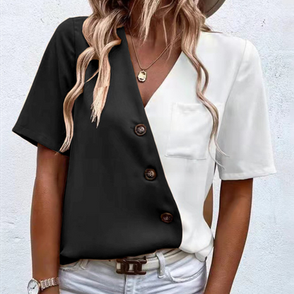 Dames Blouse Colorblock Stijl